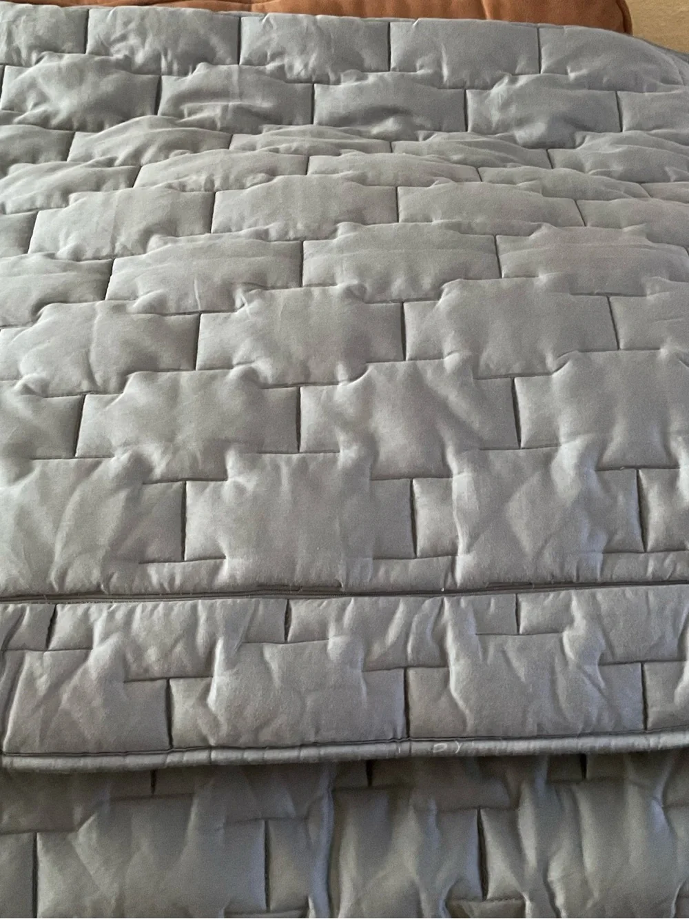 Crate & Barrel Palazzo Grey Quilted Set Of 3 Euro Shams 26x26”